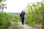 一位桑农背着一袋桑叶。　朱柳融 摄 - 广西新闻