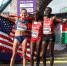 当地时间8月6日，切里莫(左二)与第二、三名庆祝胜利。当日，在伦敦举行的2017年国际田联世界田径锦标赛女子马拉松比赛中。巴林小将切里莫以2小时27分11秒的成绩夺得女子马拉松冠军。<a target='_blank' href='http://www.chinanews.com/'></table>中新社</a>记者 韩海丹 摄 - 广西新闻网