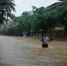 8月14日，受流域内持续强降雨影响，广西柳州市融水苗族自治县融江河水暴涨，县城老城区被淹，居民只得乘船出行。这是融水县今夏第二次遭遇洪水袭击，距离上次被淹仅过了一个半月。据融水县防汛办信息，8月14日16时，融水水文站水位为111.65米（警戒水位10d6.6米）。目前，水位仍在上涨，柳州市已经启动防洪Ⅳ级应急响应。图为民众冒雨在洪水中跋涉。蒙鸣明 摄 - 广西新闻